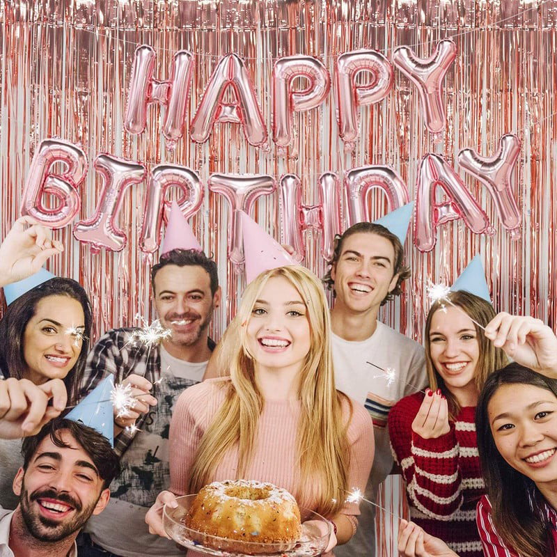 Perdea Franjurata, Flippy, Model Decor Petrecere, pentru Fundal de Poze, Amenajare Colorata a Petrecerii, Dimensiune 100x200 cm, Roz Auriu [3]