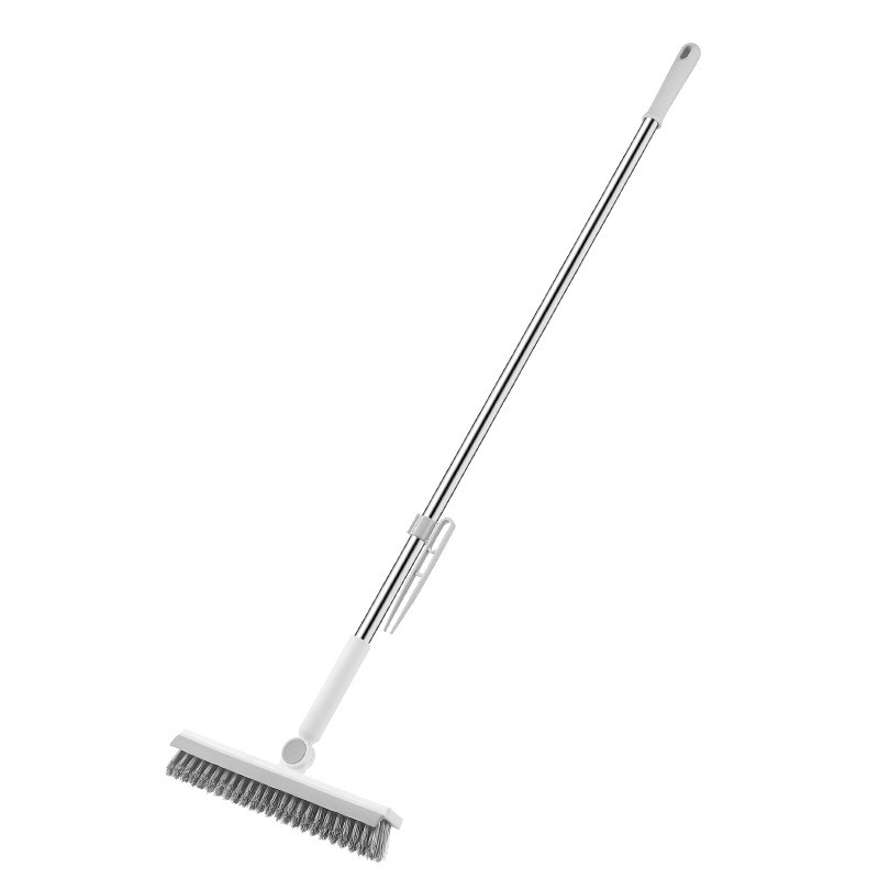 TeoMarket - Perie de Curatare pentru Podele si Rosturi, Flippy, Lungime Maner 105 cm, Capat Pivotant 180 Grade, Peri din PP, Otel si Plastic, Cleste pentru Scame