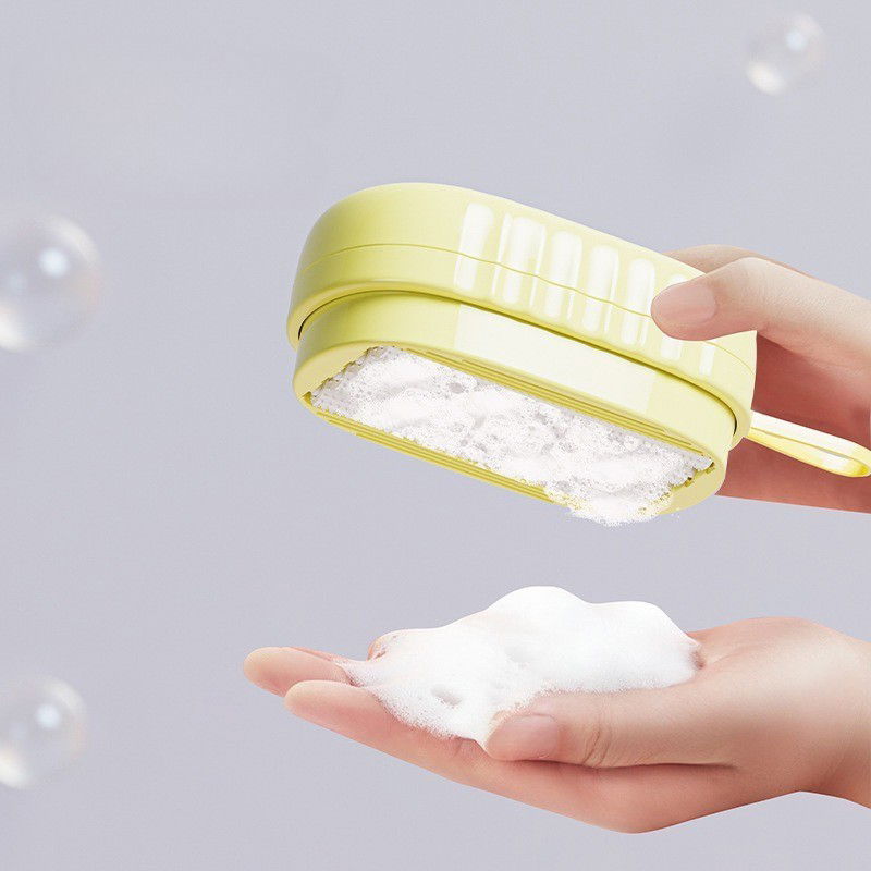 Perie de Spalat Haine, Flippy, cu Dispenser pentru Detergent, 4 Perii de Curatare, din ABS + PS, Galben [5]