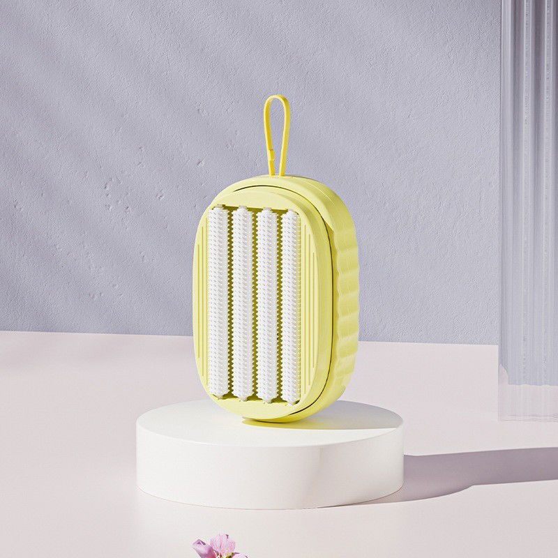 Perie de Spalat Haine, Flippy, cu Dispenser pentru Detergent, 4 Perii de Curatare, din ABS + PS, Galben [6]