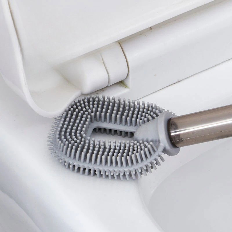 Perie de Toaleta, Flippy, cu Recipient pentru Detergent, din Plastic+TPR, Montare fara Perforare, 40 x 9 cm, Alb [4]