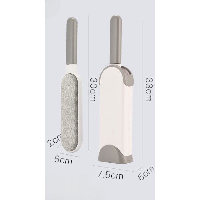 Accesorii Ingrijire Casa - Perie Electrostatica, Flippy, Pentru Curatarea Parului de pe Haine si Tapiterii, 2 Fete, Autocuratare, 33 x 7.5 cm, Gri