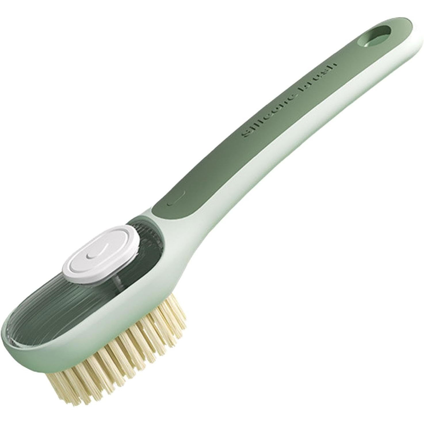 Perie Multifunctionala 2 in 1, Flippy, Perie Densa/Perie din Piele de Caprioara, cu Recipient Lichid, Maner Lung, 20.1x 4.3 x 5 cm, Verde [3]