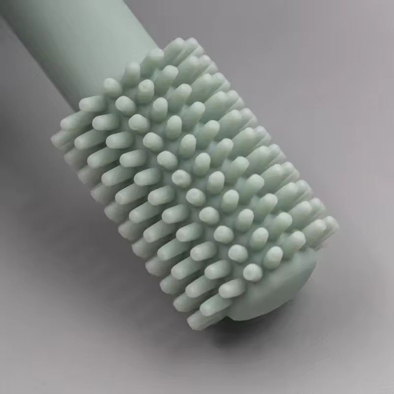 Periuta de Dinti din Silicon pentru Bebelusi, Flippy, fara BPA, 360 Grade, Bariera Anti-Inghitire, Maner Ergonomic, 12.5 x 15 cm, Turcoaz [5]