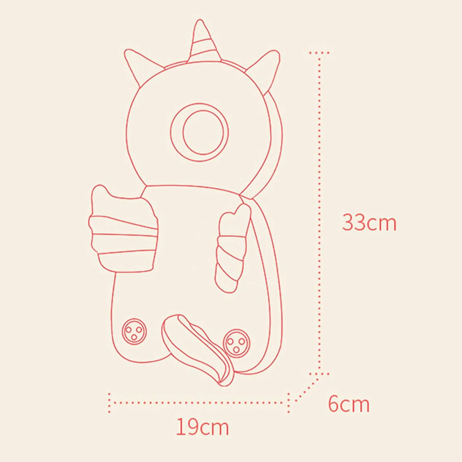 50 - 100 LEI - Perna tip Rucsac pentru Protectia Capului, Flippy, Tetiera tip Unicorn, pentru Bebelusi, 33x6x19 cm, 180 g, Albastru