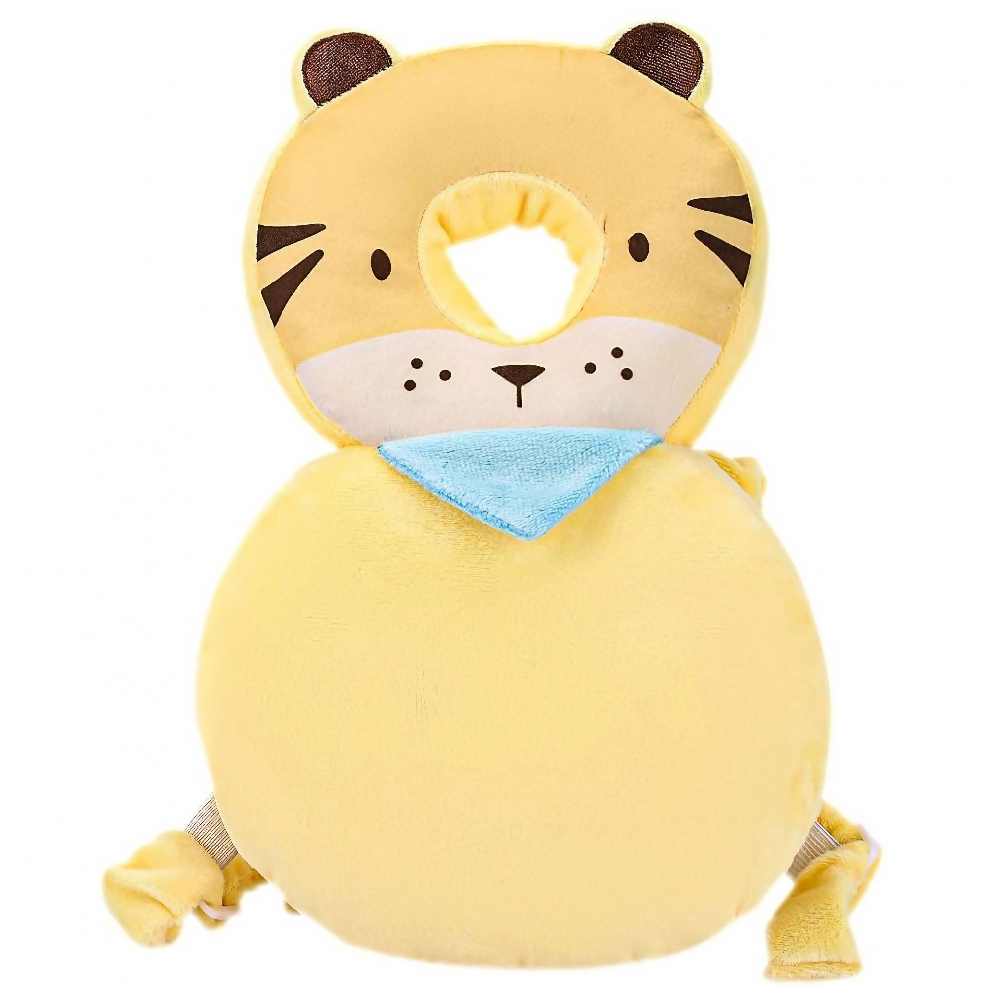 Perne Voiaj, Paturi si Textile - Perna tip Rucsac pentru Protectia Capului, Flippy, Tetiera tip Tigru, pentru Bebelusi, 33x6x19 cm, 180 g, Crem