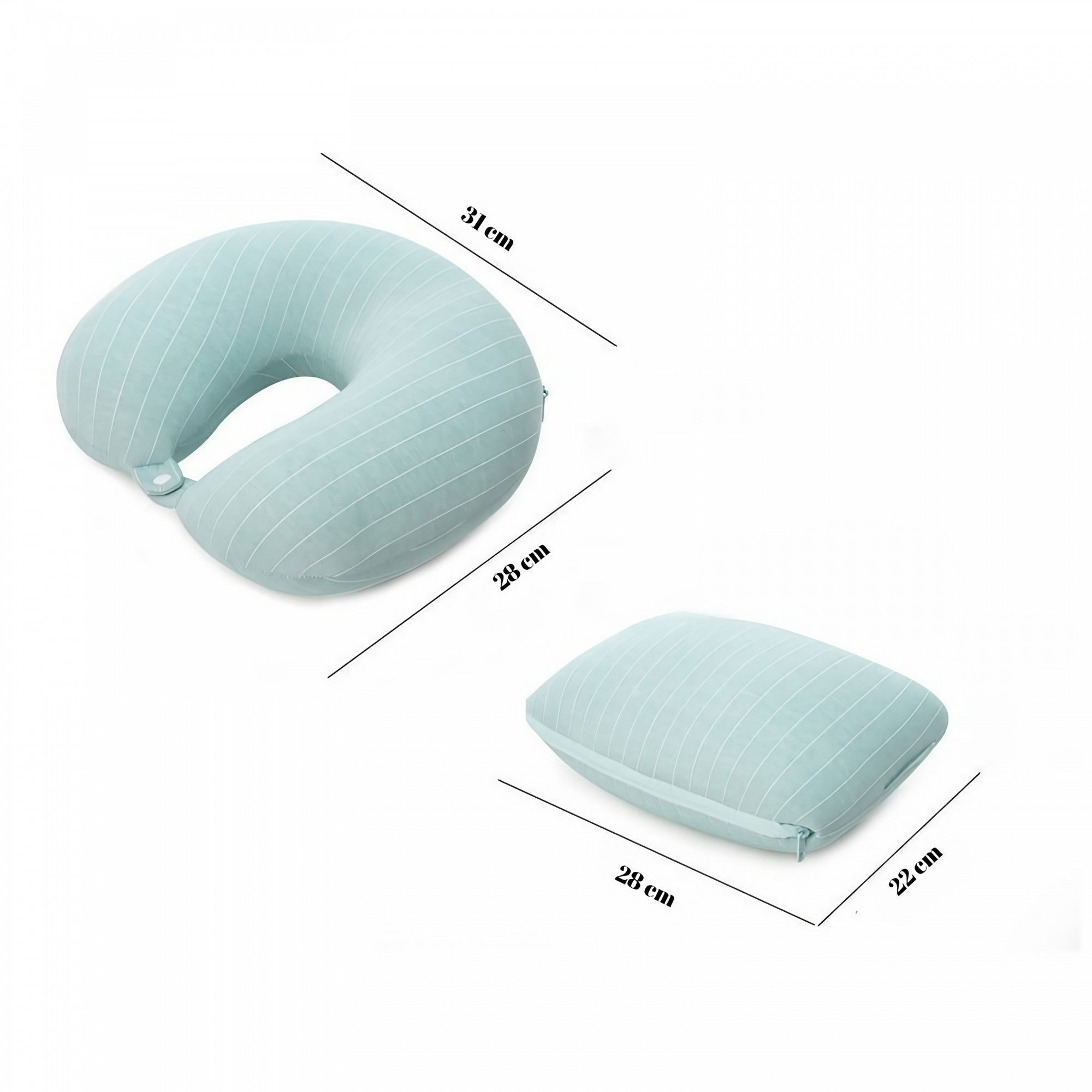 50 - 100 LEI - Perna de calatorie, Flippy , 2 in 1, cu Particule de Spuma cu Memorie, Verde