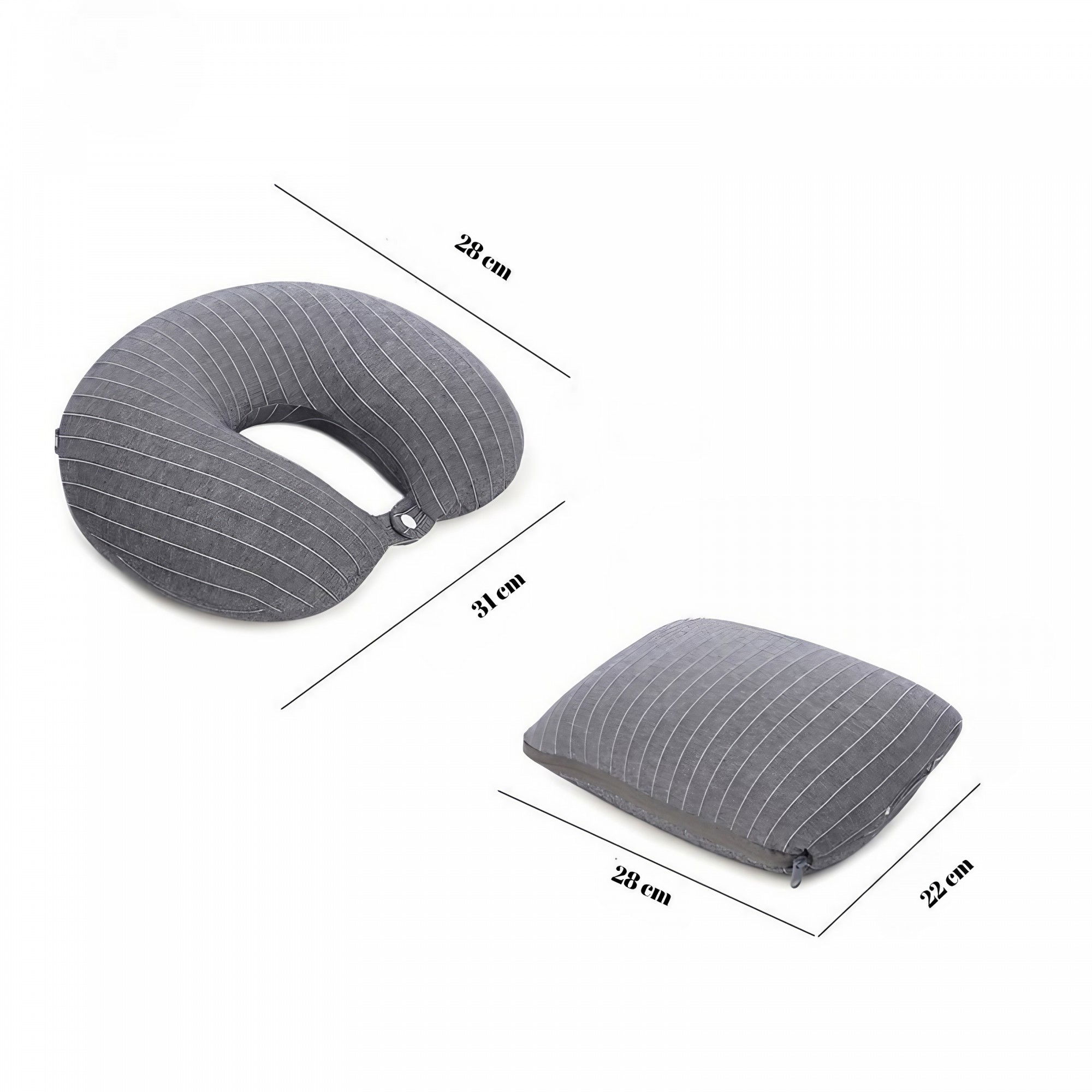 Perna de calatorie, Flippy , 2 in 1, cu Particule de Spuma cu Memorie, Gri [7]