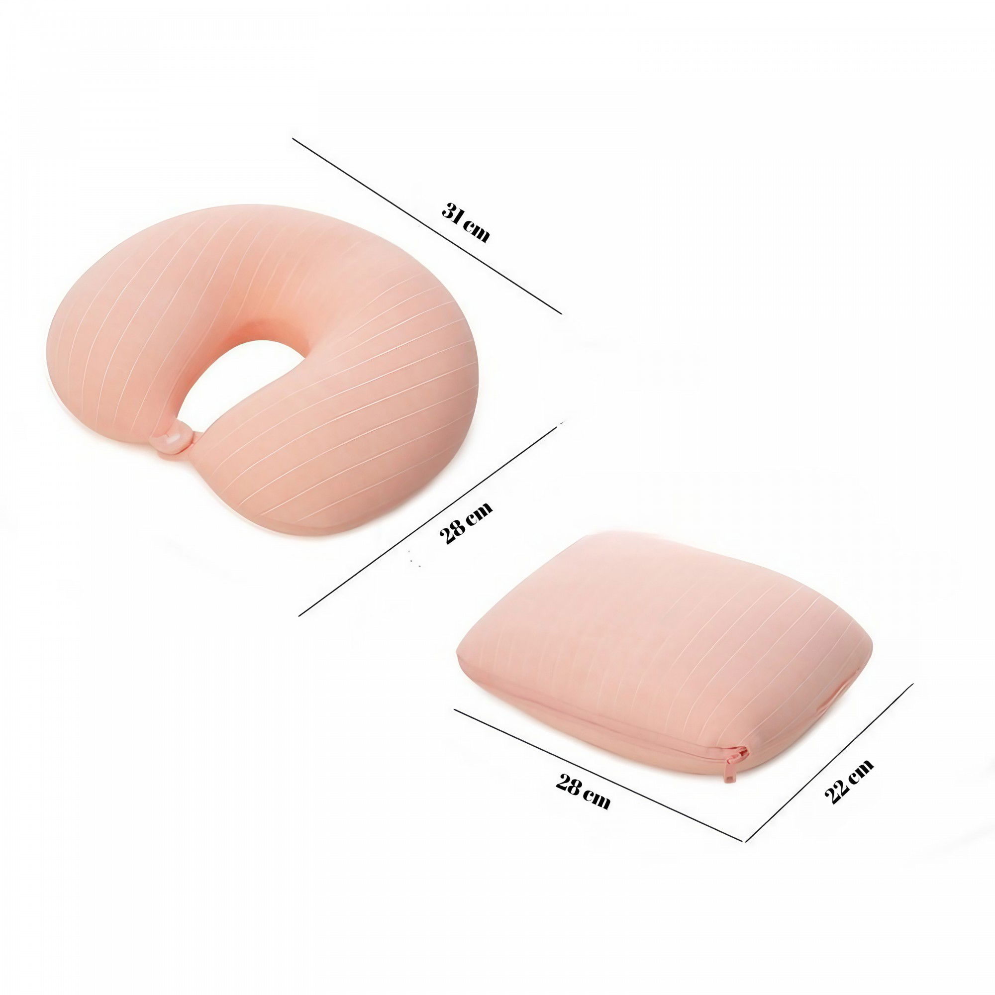 50 - 100 LEI - Perna de calatorie, Flippy , 2 in 1, cu Particule de Spuma cu Memorie, Roz