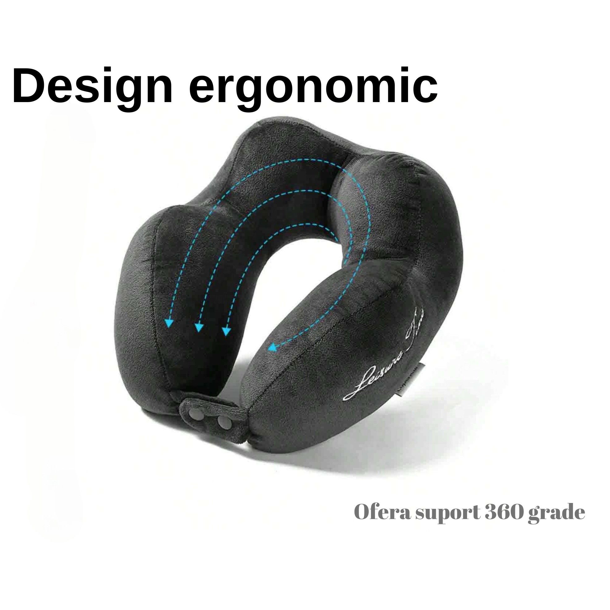 Perna de Calatorie, Flippy, Pentru Gat, din Bumbac, cu 4 Cocoase, Ajustabila, Gri [7]