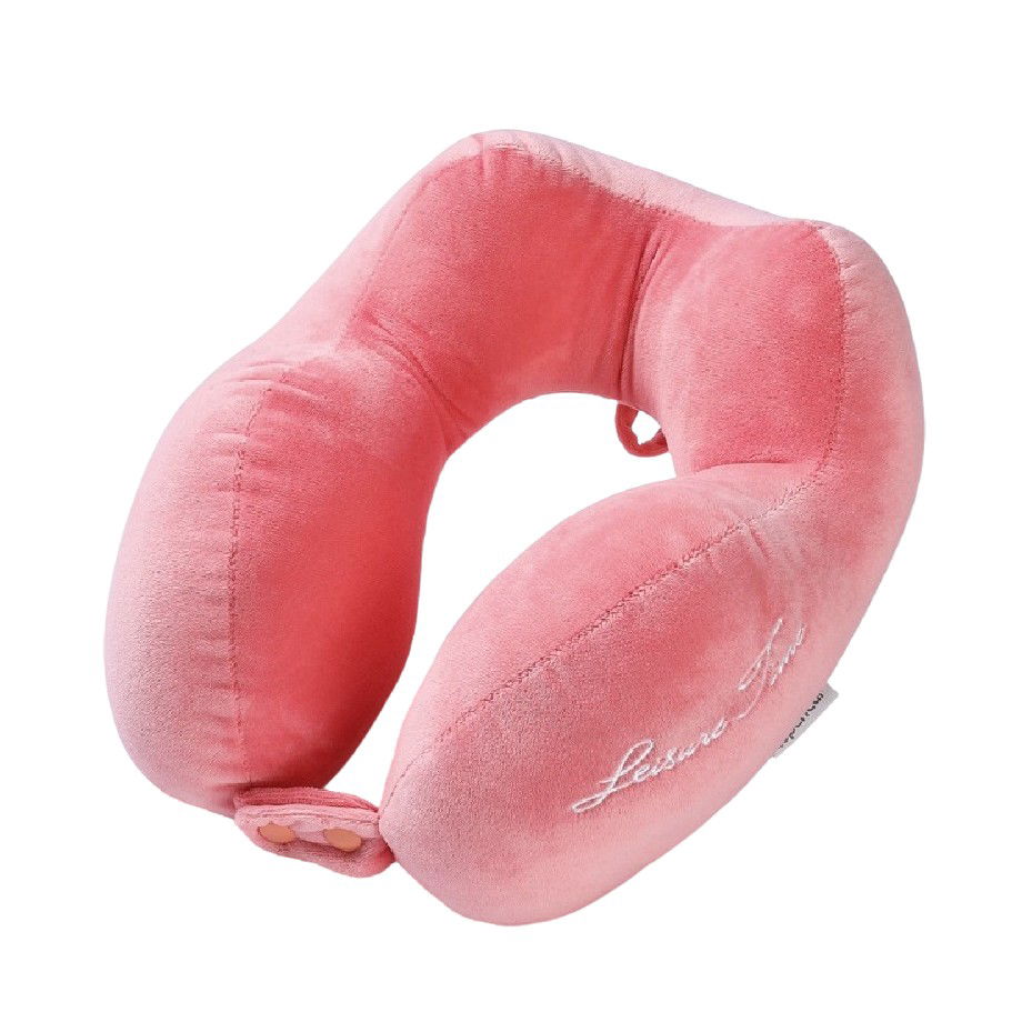 Perne Voiaj, Paturi si Textile - Perna de Calatorie, Flippy, Pentru Gat, din Bumbac, cu 4 Cocoase, Ajustabila, Roz