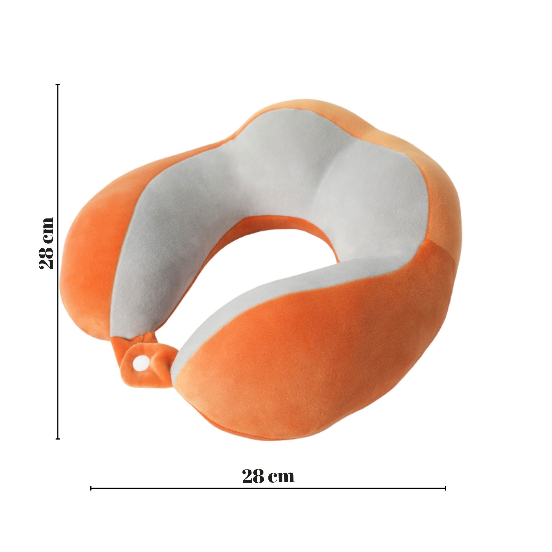 Perne Voiaj, Paturi si Textile - Perna de Voiaj Flippy, Pentru Gat, din Bumbac, 4 Cocoase Pentru Confort, Accesoriu de Voiaj, Birou, Masina, Sistem Prindere Capse, Portocaliu