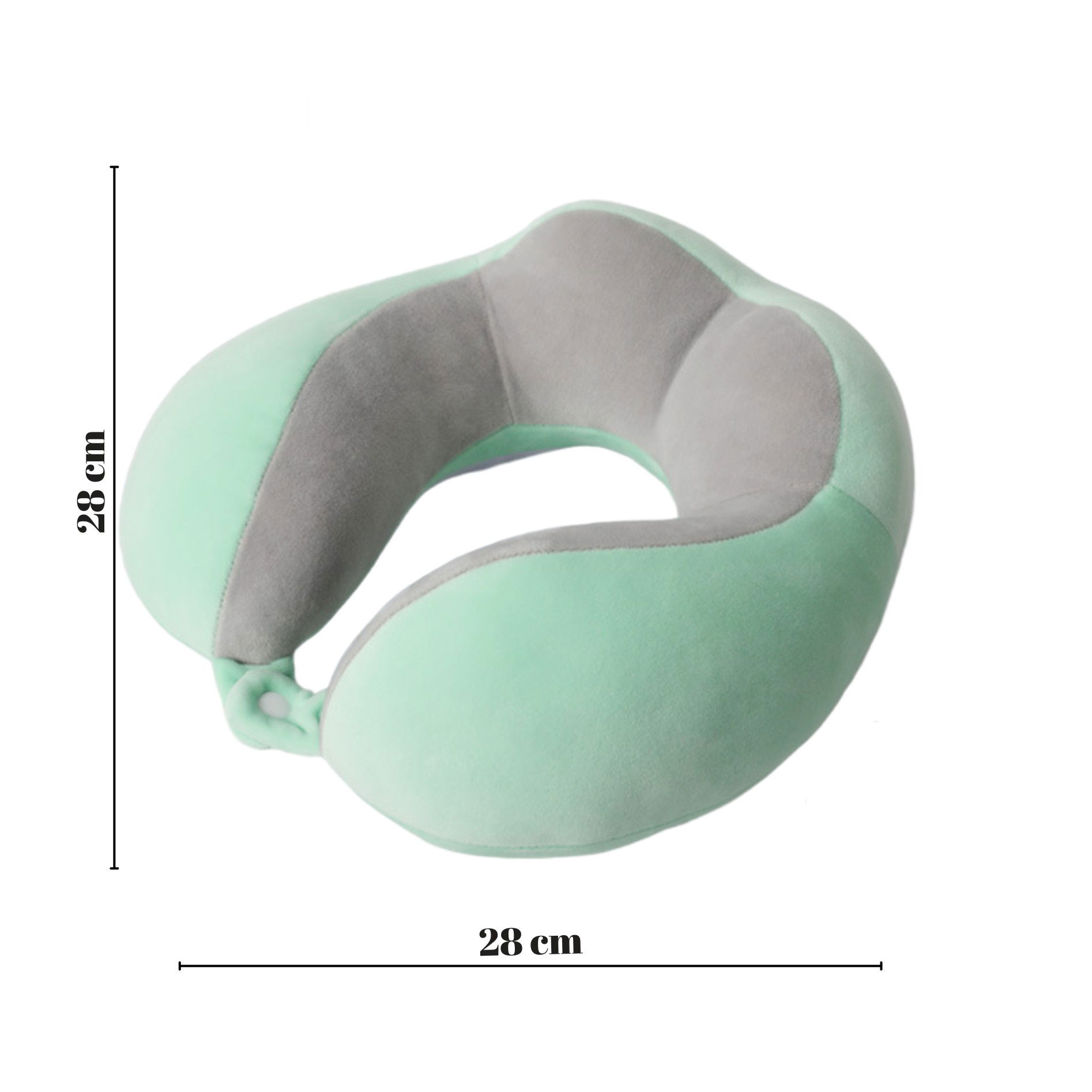 Perne Voiaj, Paturi si Textile - Perna de Voiaj Flippy, Pentru Gat, din Bumbac, 4 Cocoase Pentru Confort, Accesoriu de Voiaj, Birou, Masina, Sistem Prindere Capse, Verde