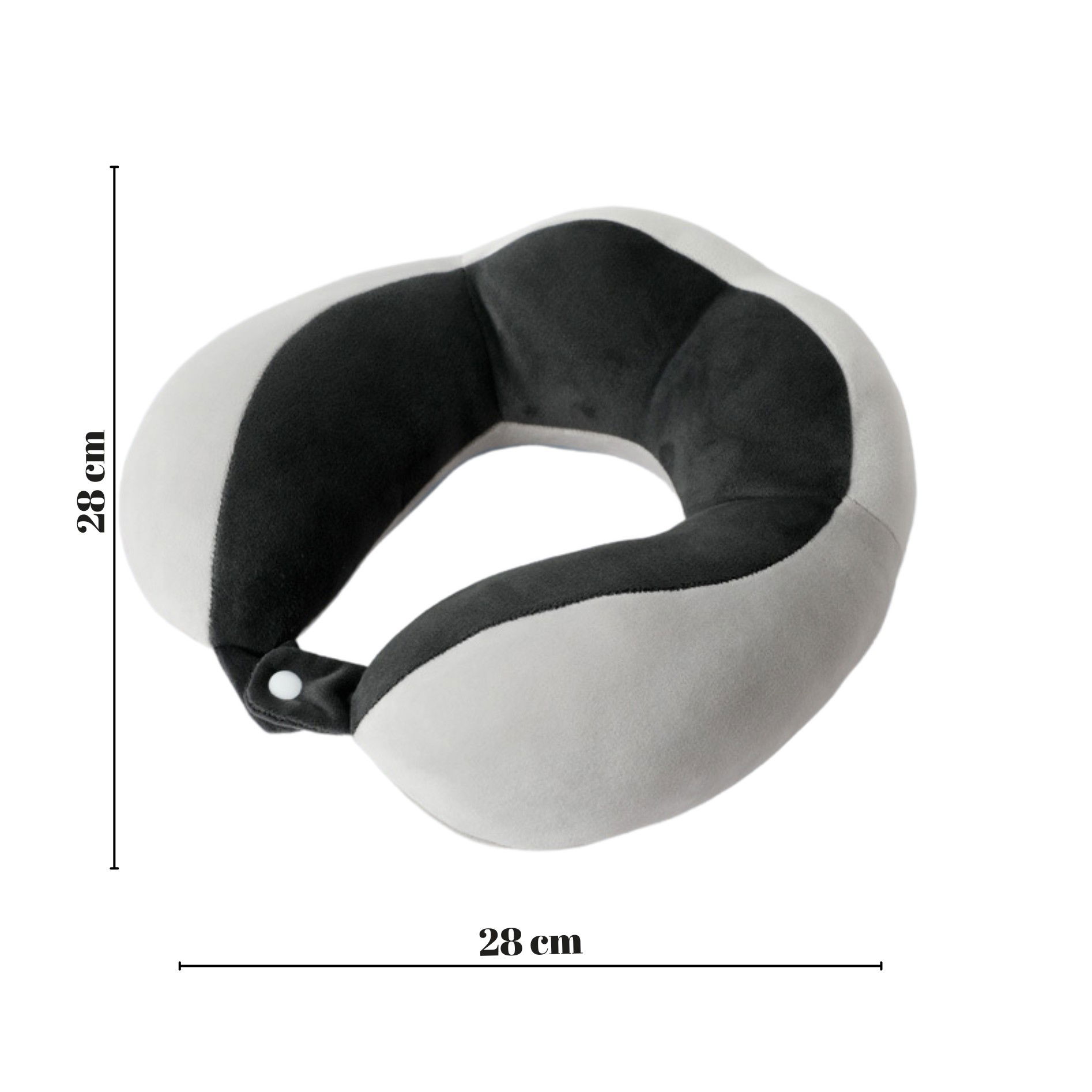 Perne Voiaj, Paturi si Textile - Perna de Voiaj Flippy, Pentru Gat, din Bumbac, 4 Cocoase Pentru Confort, Accesoriu de Voiaj, Birou, Masina, Sistem Prindere Capse, Negru