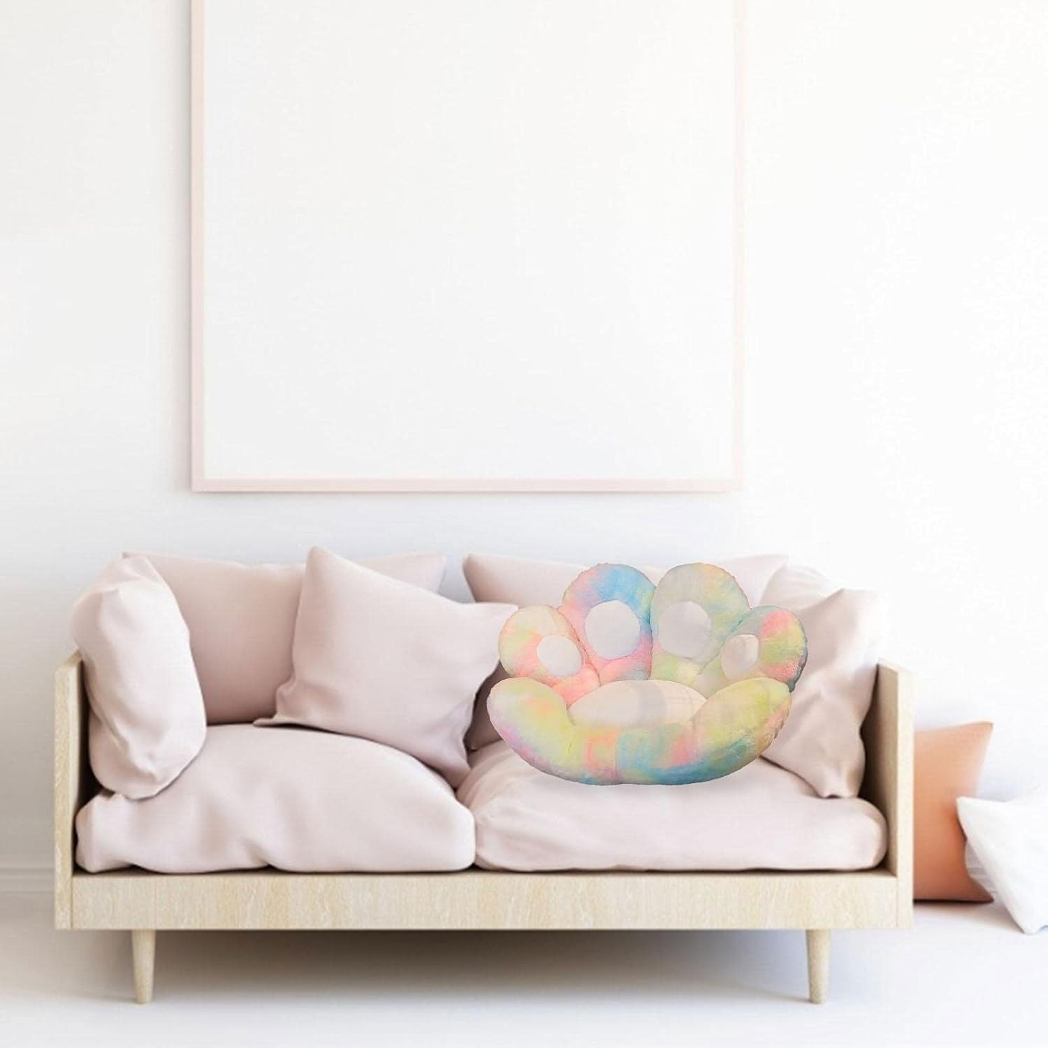 Perne Voiaj, Paturi si Textile - Perna Decorativa, Flippy, Model Laba de Pisica, din Plus, pentru Scaun/Canapea/Podea, 80 x 70 cm, Multicolor