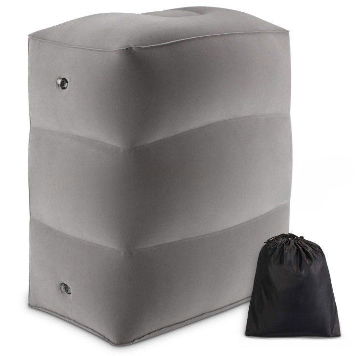 Perne Voiaj, Paturi si Textile - Perna Gonflabila Multifunctionala, Flippy, pentru Picioare, Cap, 3 Straturi, Inaltime Reglabila, 17.8 x 25.4 x 42.9 cm, Gri Inchis