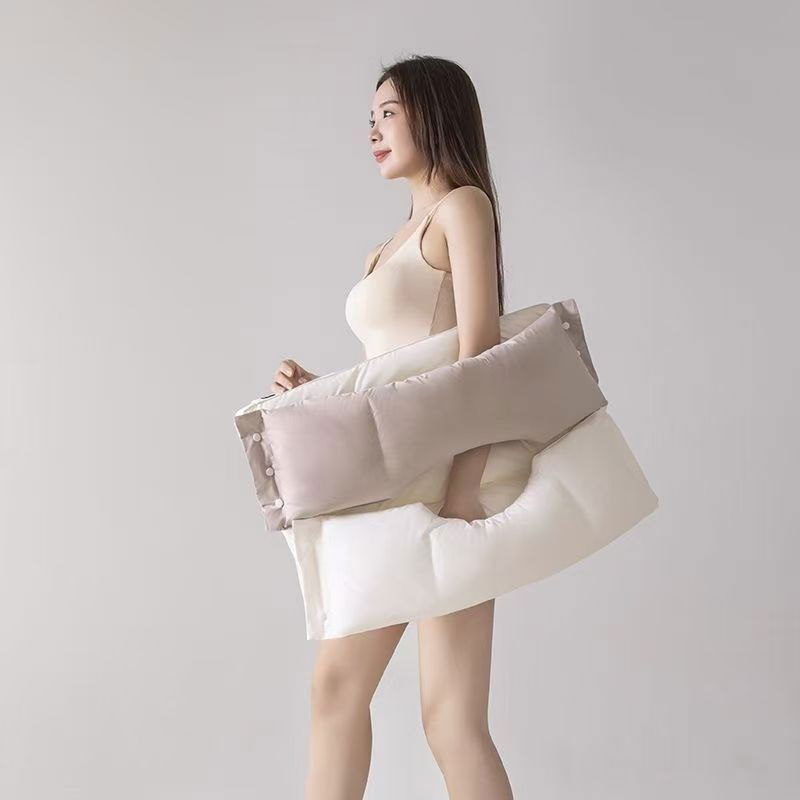 Perna Ortopedica 3 in 1, Flippy, Strat Dublu, Protectie Cervicala, pentru Adulti, 45 x 70 cm, Gri [8]