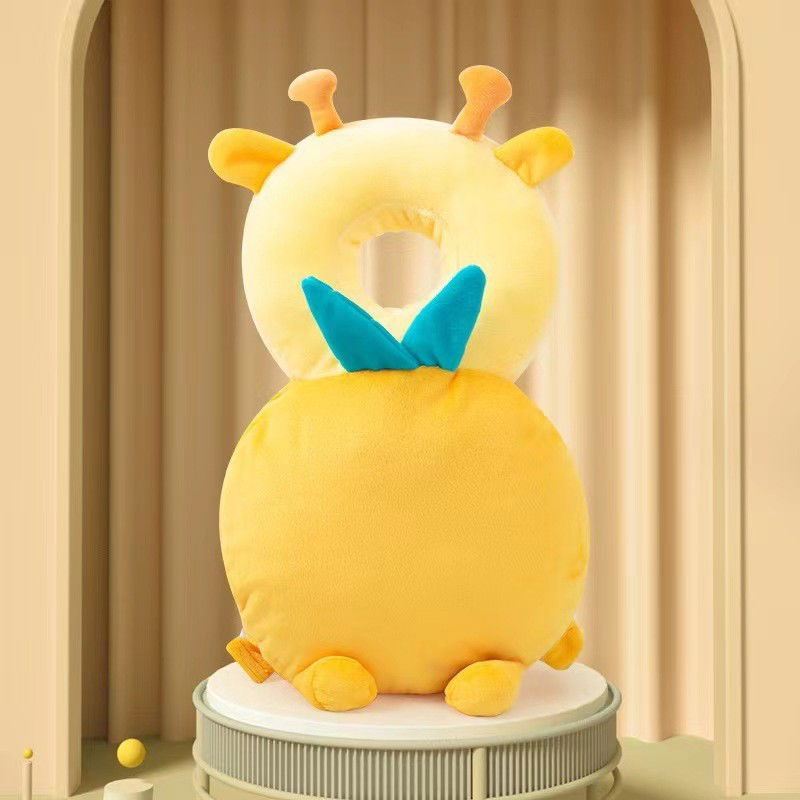 Perna tip Rucsac pentru Protectia Capului, Flippy, Tetiera tip Girafa, pentru Bebelusi, 33x6x19 cm, 180 g, Galben [7]