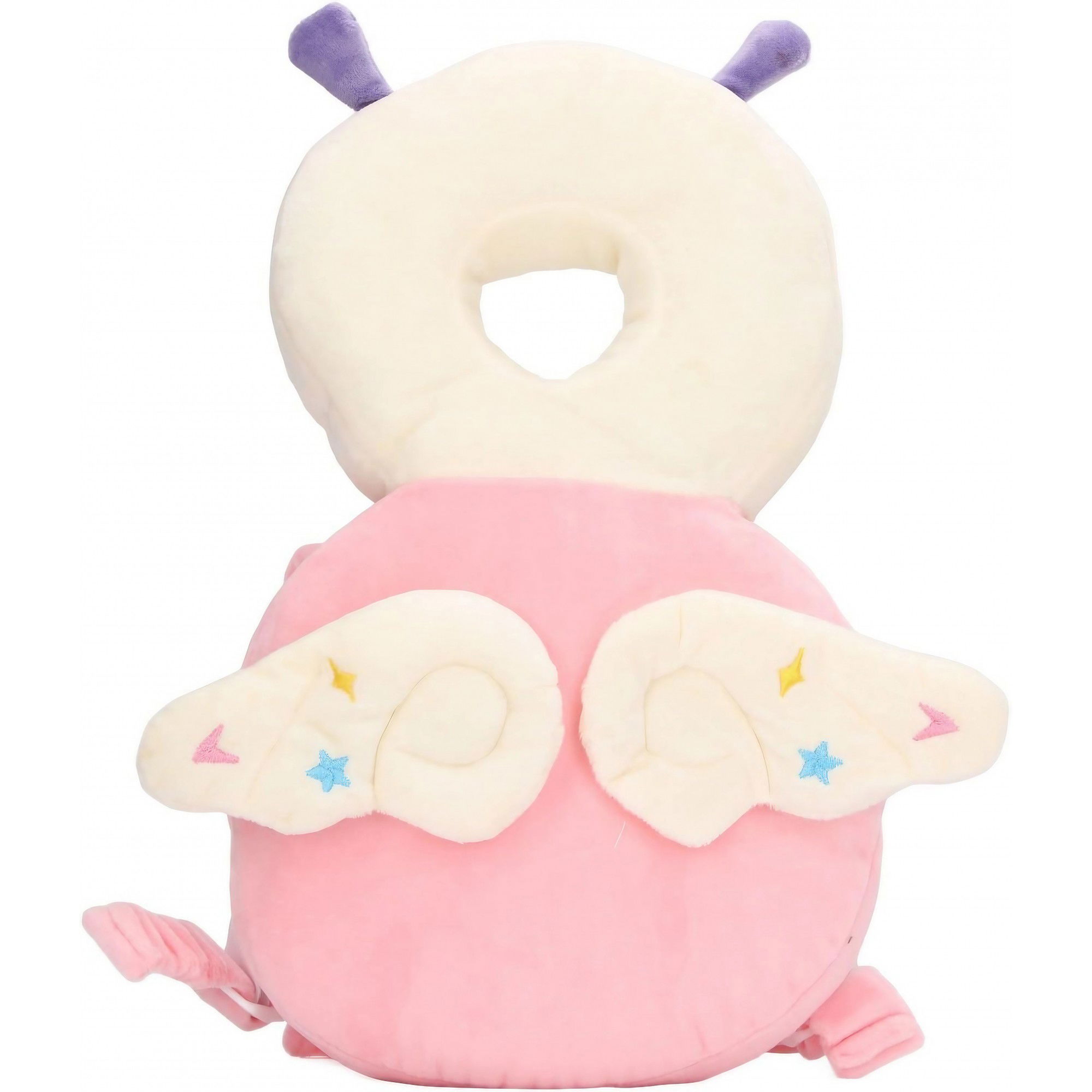 50 - 100 LEI - Perna tip Rucsac pentru Protectia Capului, Flippy, Tetiera tip Insecta, pentru Bebelusi, 33x6x19 cm, 180 g, Roz