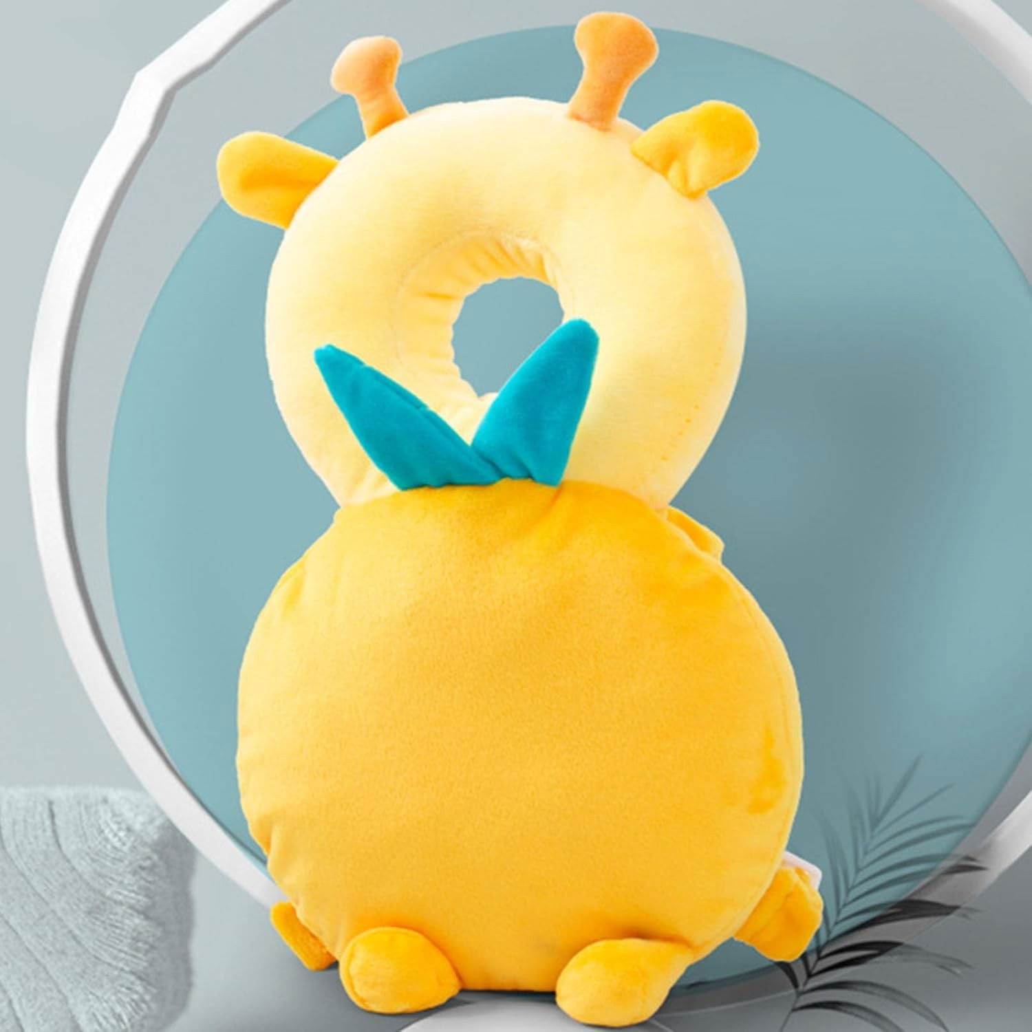 Perna tip Rucsac pentru Protectia Capului, Flippy, Tetiera tip Girafa, pentru Bebelusi, 33x6x19 cm, 180 g, Galben [5]