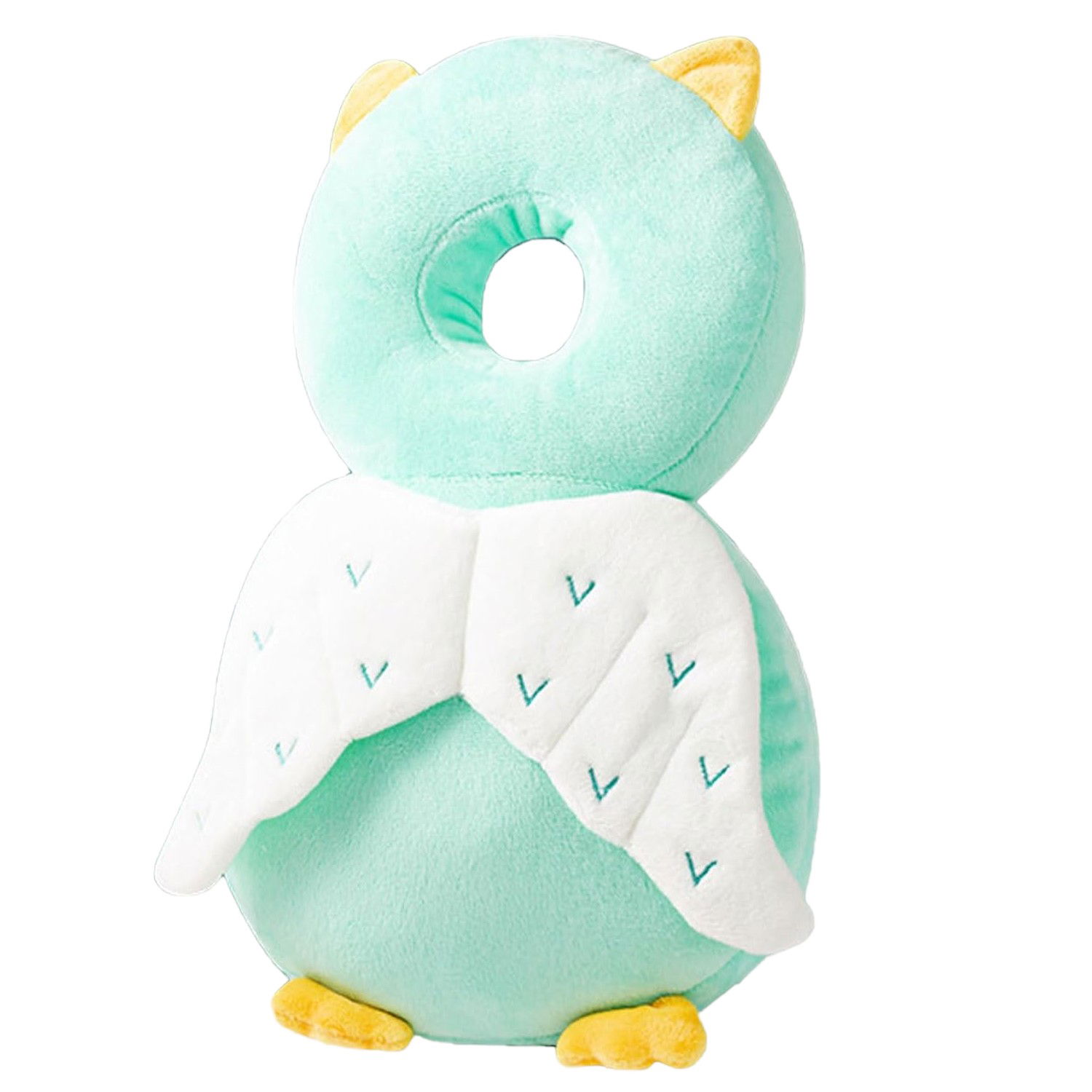 Perne Voiaj, Paturi si Textile - Perna tip Rucsac pentru Protectia Capului, Flippy, Tetiera tip Bufnita, pentru Bebelusi, 33x6x19 cm, 180 g, Verde