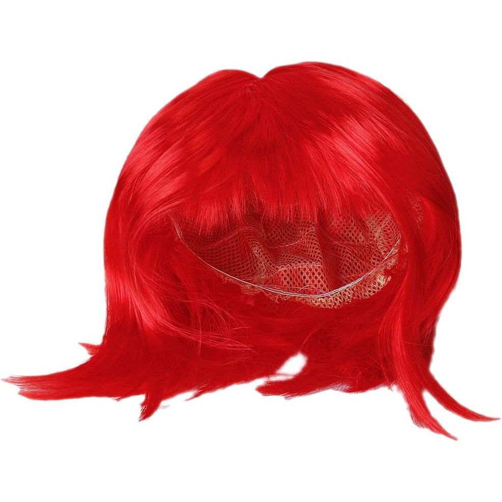 Peruca Cosplay, Flippy, Tunsoare Bob cu Breton, pentru Carnaval, Halloween, Petreceri Tematice, din PET, Marime Universala, Rosu [3]