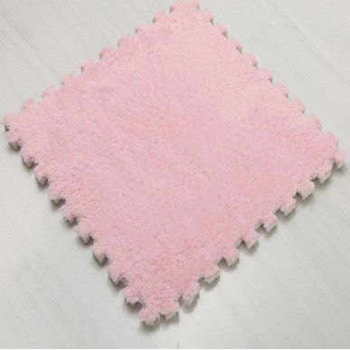 Set 10 Piese Covor tip Puzzle, Flippy, Spuma EVA, Pufos, 30 x 30 x 1 cm, Roz Pudrat [3]