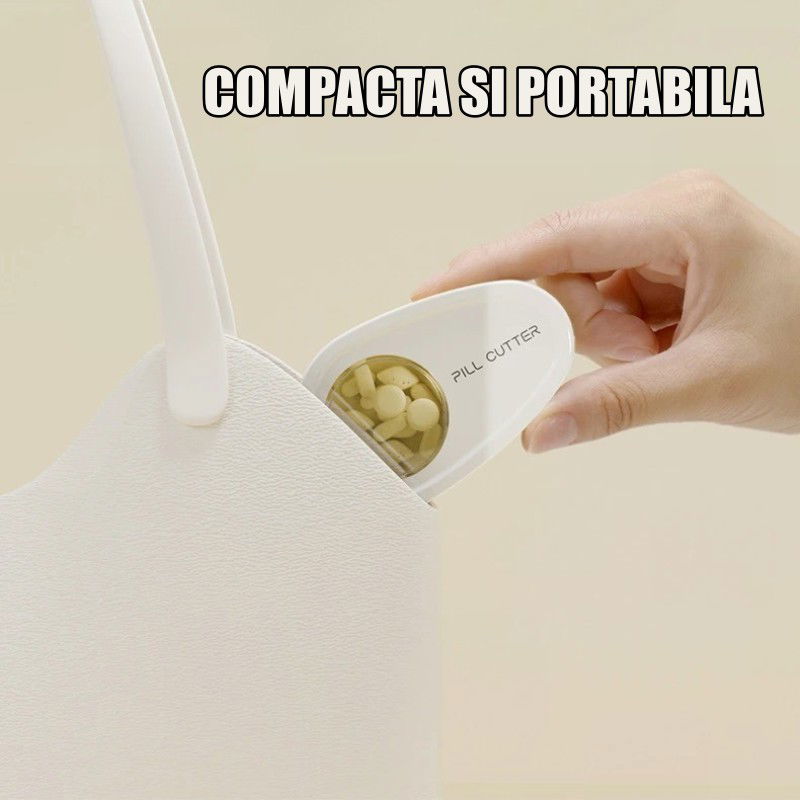 Cutie Taiat Pastile si Depozitare Medicamente, Flippy, Alba, 8x5x2.65 cm, Compacta si Portabila, Ideala Pentru Calatorii [4]