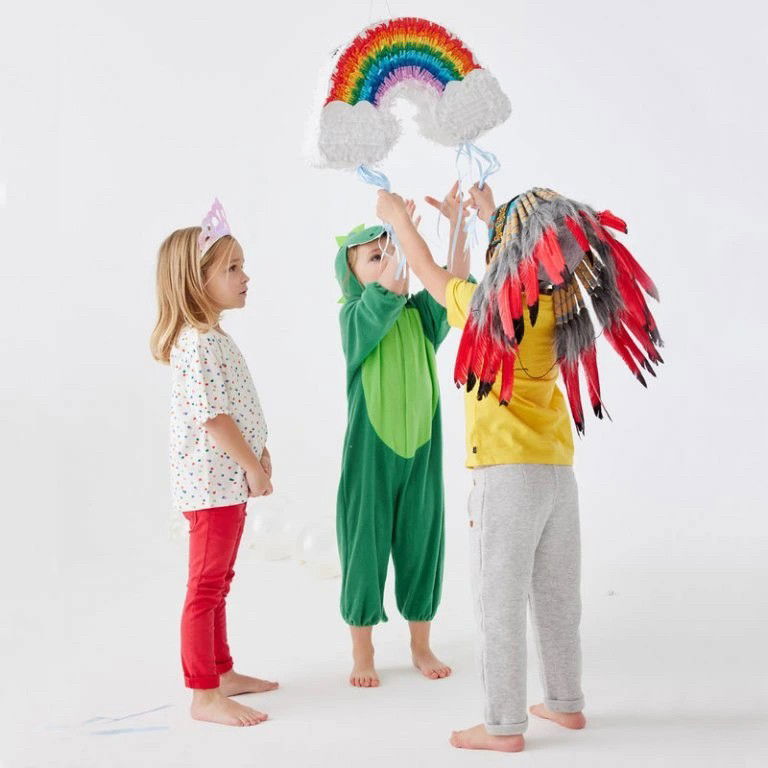 Pinata Curcubeu / Rainbow pentru Petrecere, Flippy, din Hartie si Carton, Pinata pentru Petreceri, 45 x 28 x 9 cm, Multicolor [3]