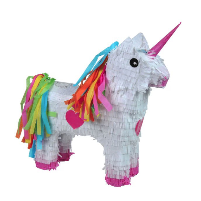 Pinata - Pinata Unicorn pentru Petrecere, Flippy, Pinata din Hartie si Carton, Pinata pentru Copii, 50 x 35 x 10 cm, Alb