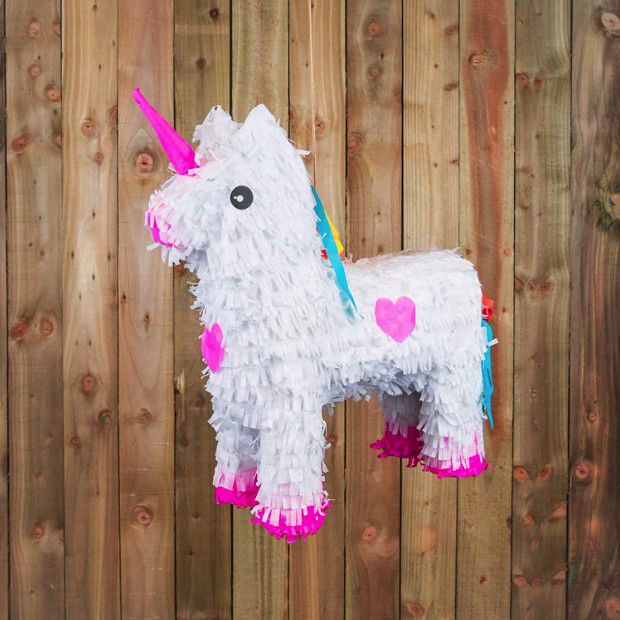 Pinata Unicorn pentru Petrecere, Flippy, Pinata din Hartie si Carton, Pinata pentru Copii, 50 x 35 x 10 cm, Alb [3]