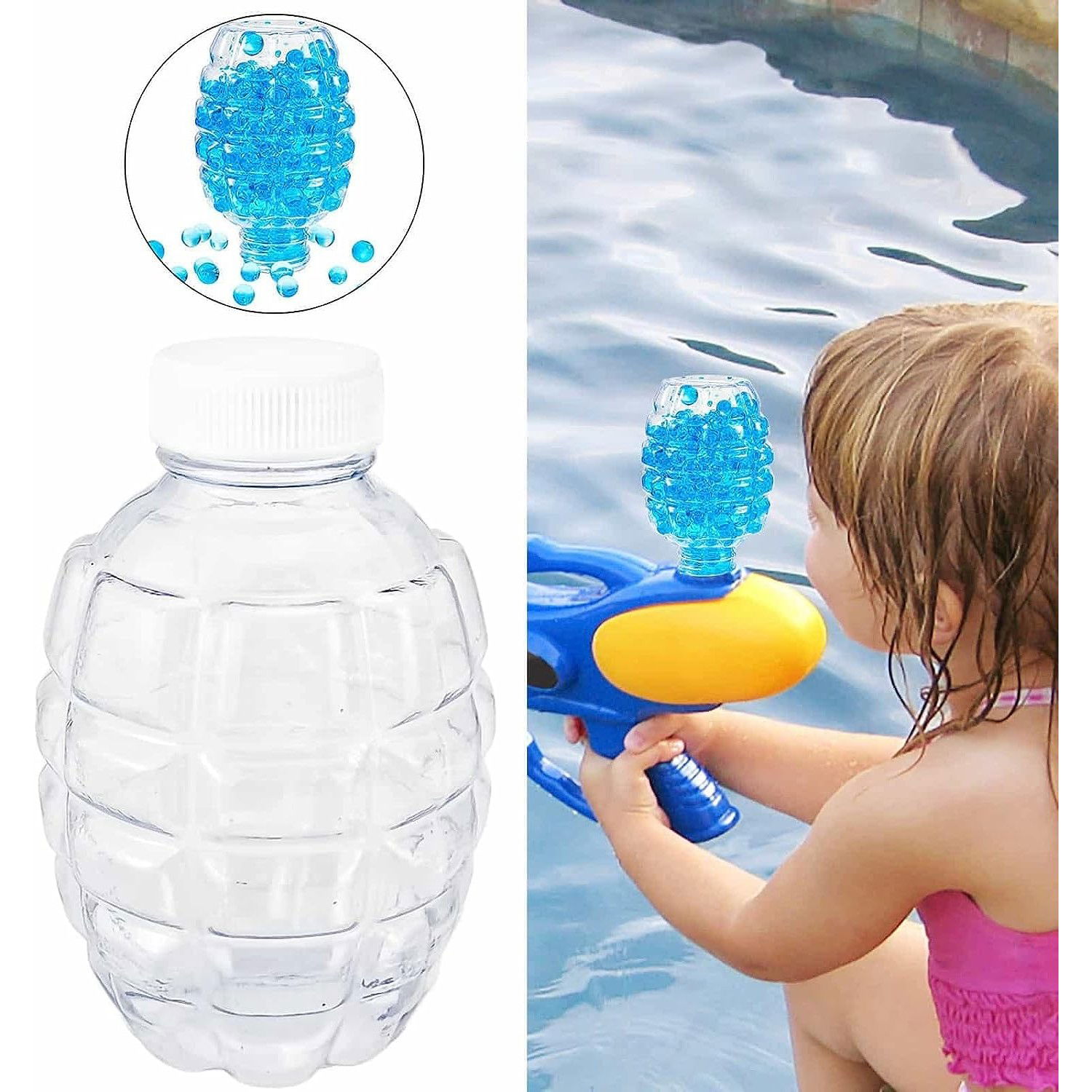 Munitie, Flippy, 20.000 Bile Gel pentru pistoale de jucarie Gel Blaster, Sticla Ananas 10.5x6.5 mm, Albastru [4]