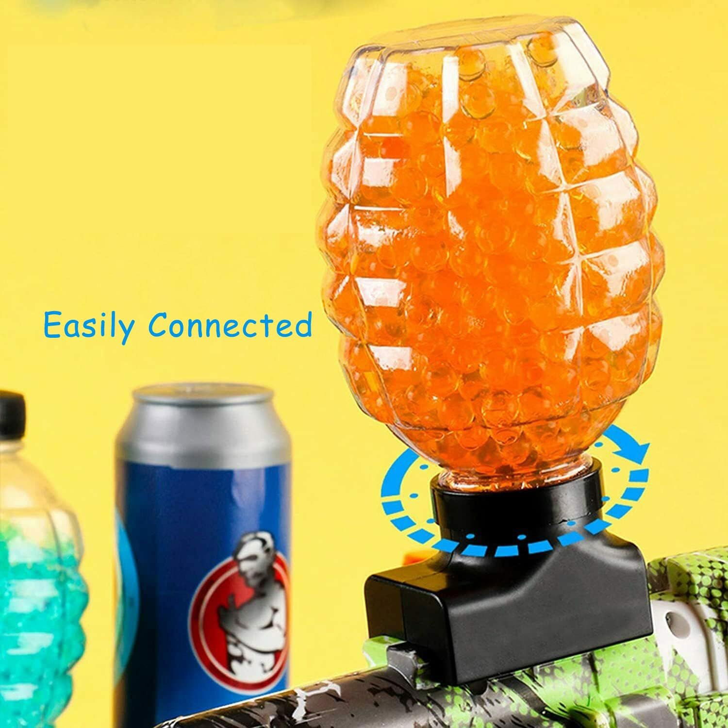 Munitie, Flippy, 20.000 Bile Gel pentru pistoale de jucarie Gel Blaster, Sticla Ananas 10.5x6.5 mm, Albastru [6]