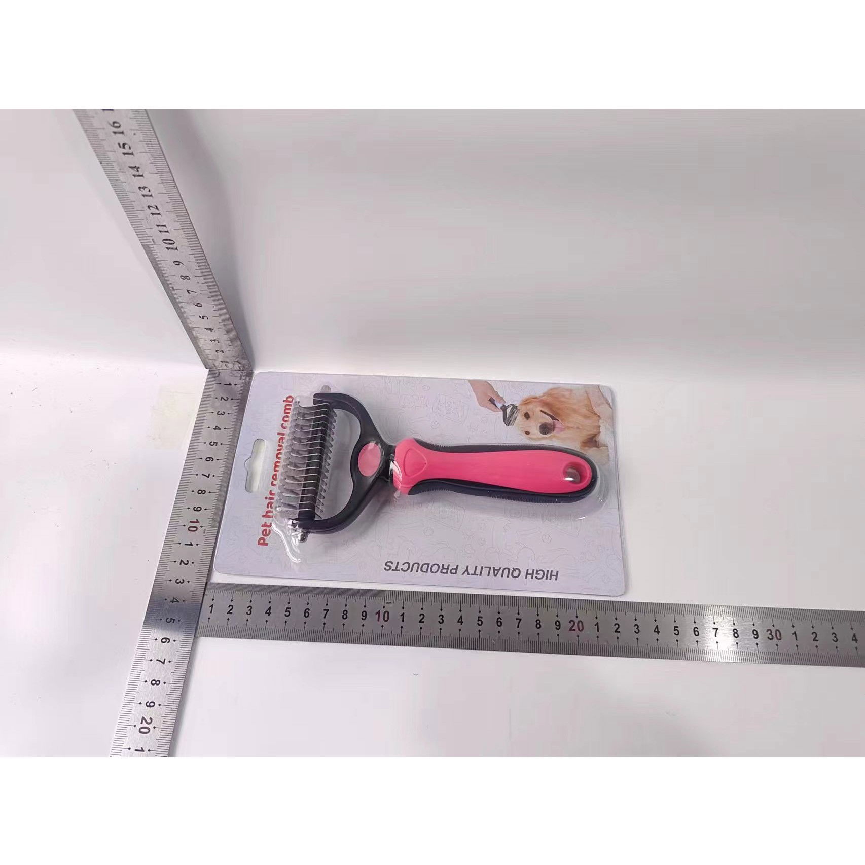 Pieptene pentru Părul de Animale, Flippy, Dispozitiv de Îngrijire cu Două Fețe, Îndepărtarea părului, Roz [5]