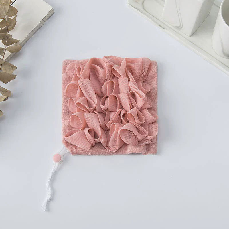 Prosop de Baie, Flippy, 2in1, cu Burete din Plasa, 17 x 17 cm, Roz [4]