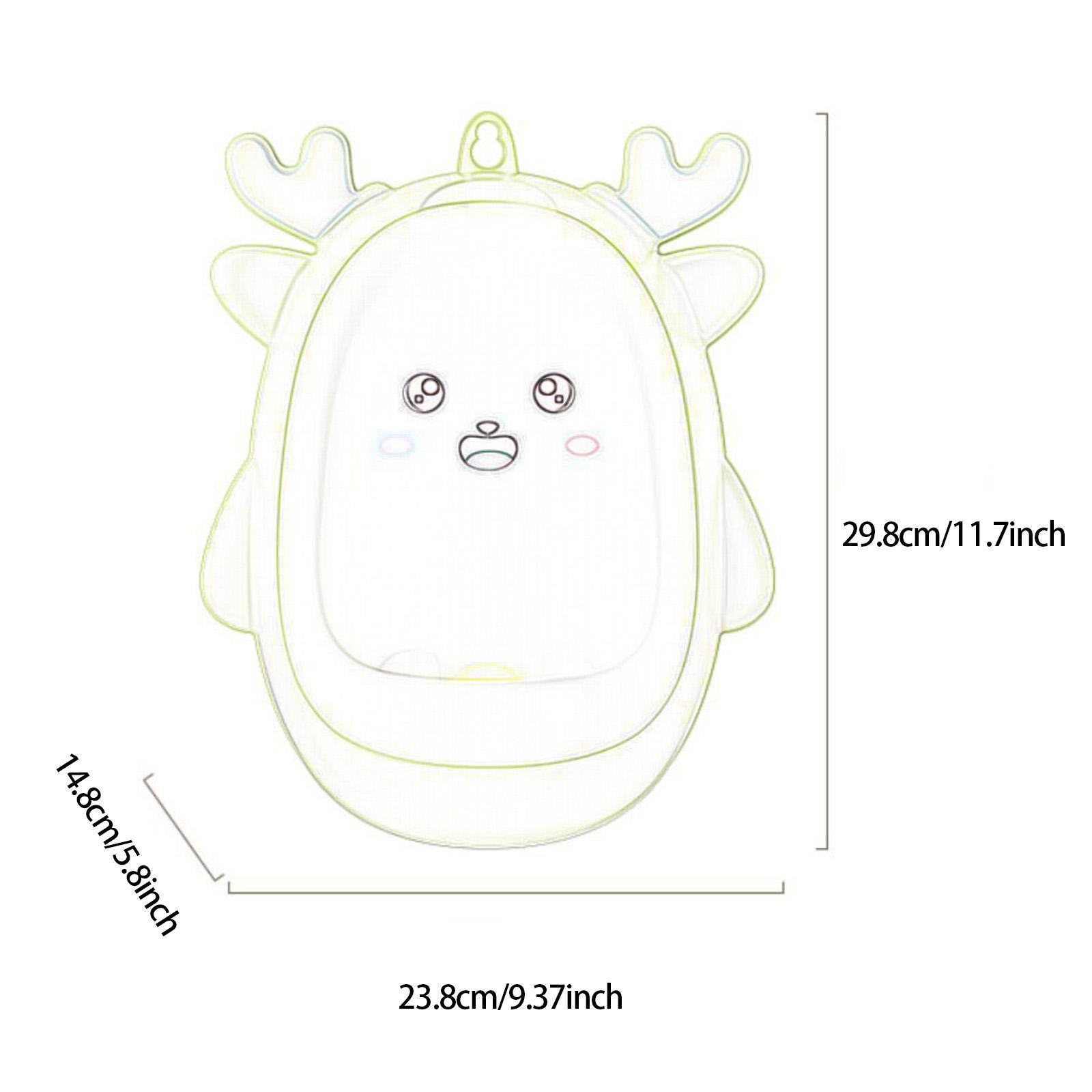 Pisoar pentru Baieti, Flippy, 0-8 Ani, in Forma de Cerb, Perie Inclusa, Montare pe Perete, Carlig Autoadeziv Inclus, 29.8 x 23.8 cm, Verde [6]