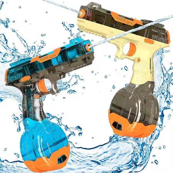 Pistol cu Apa Electric, Flippy, 2 Rezervoare 75/350 ml, din ABS+Silicon, Baterie, Incarcare USB, Conectare la Furtun, +6 Ani, Maro [8]