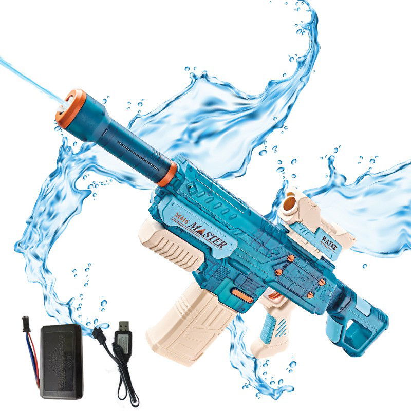 Pistol cu Apa Electric, Flippy, +6 Ani, Rezervor 500 ml, Incarcare USB, din Plastic, 69 x 5.5 x 30 cm, Albastru [3]