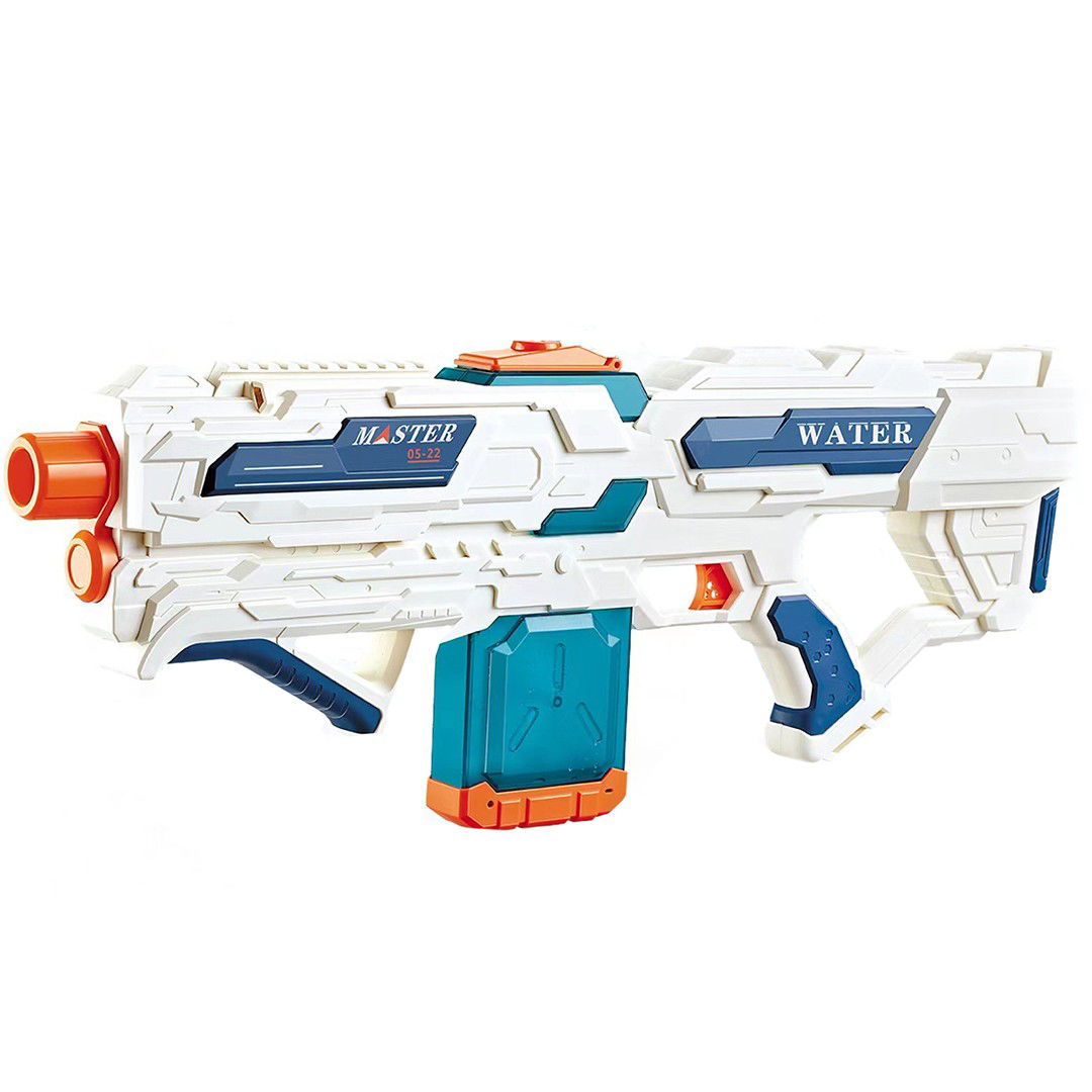 Pistoale cu apa - Pistol cu Apa pentru Copii 14+ ani, Flippy, Rezervor 600ml, cu baterie 1200mAh, Electric Burst, Alb/Albastru