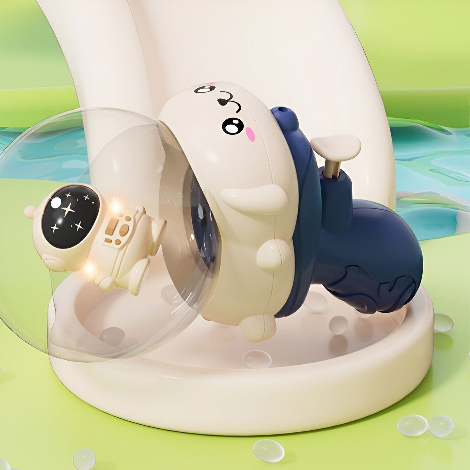 Pistol cu Apa pentru Copii, Flippy, Multifunctional, Capacitate 250 mL, Model Astronaut, 15.6x8x8.9 cm, ABS, Albastru [4]