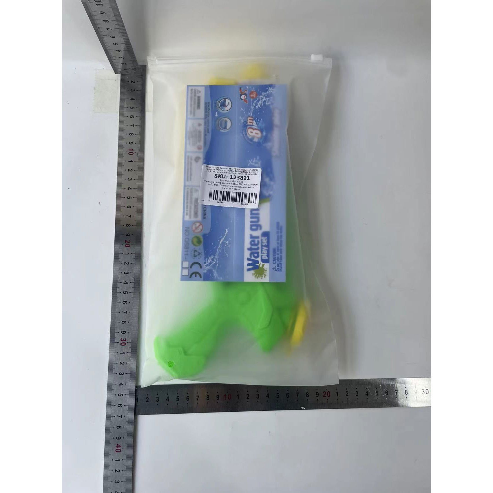 Pistol cu Apa pentru Copii, Flippy, Rezervor 300ml, Maner de Transport, Pentru Piscina/Plaja, Lungime 31.5 cm, Jucarie Distractiva, 3ani+, Albastru/Alb [4]