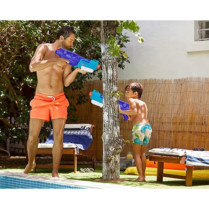 Pistol cu Apa pentru Copii, Rezervor de 1500 ml, Maner de transport, Pentru Piscina/Plaja, Flippy, 3 ani+, Bleumarin, Lungime 44 cm [7]