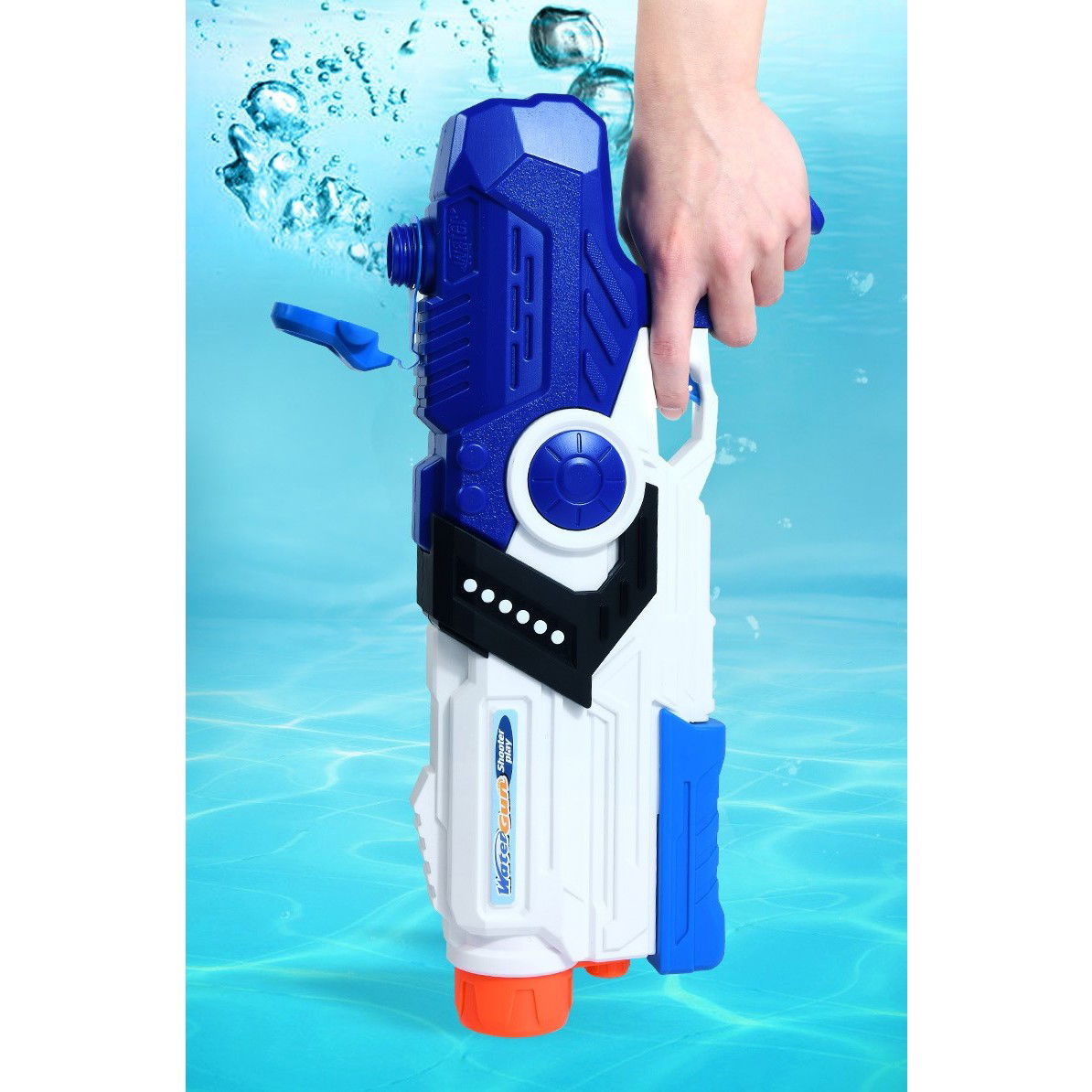 Pistol cu Apa pentru Copii, Rezervor, Pentru Piscina/Plaja, Flippy, 6ani+, Albastru/Multicolor, 2000ML [5]