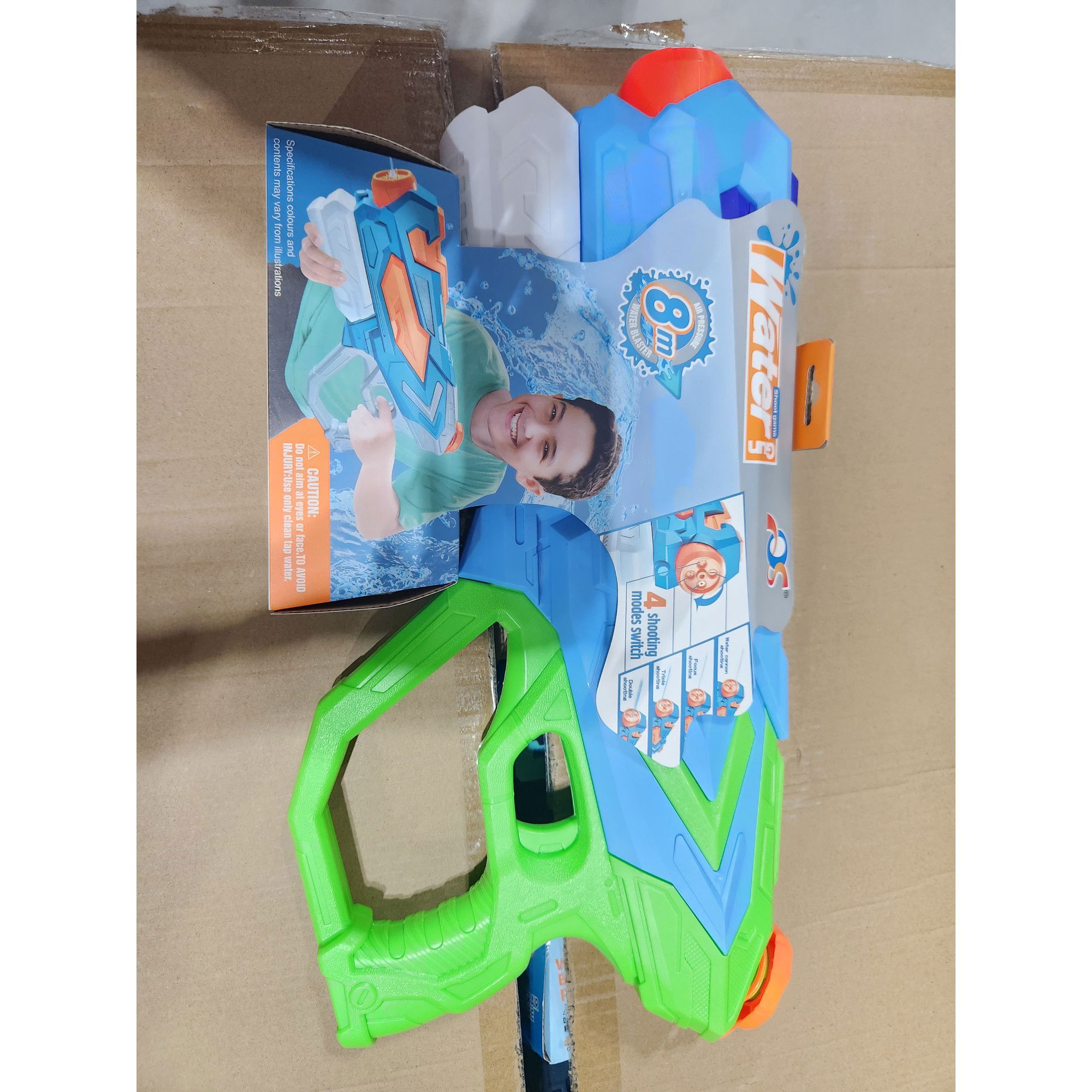 Pistol cu Apa pentru Copii, Flippy, Rezervor 900ml, Raza de Actiune 8m, 6ani+, 4 Duze, Verde [3]