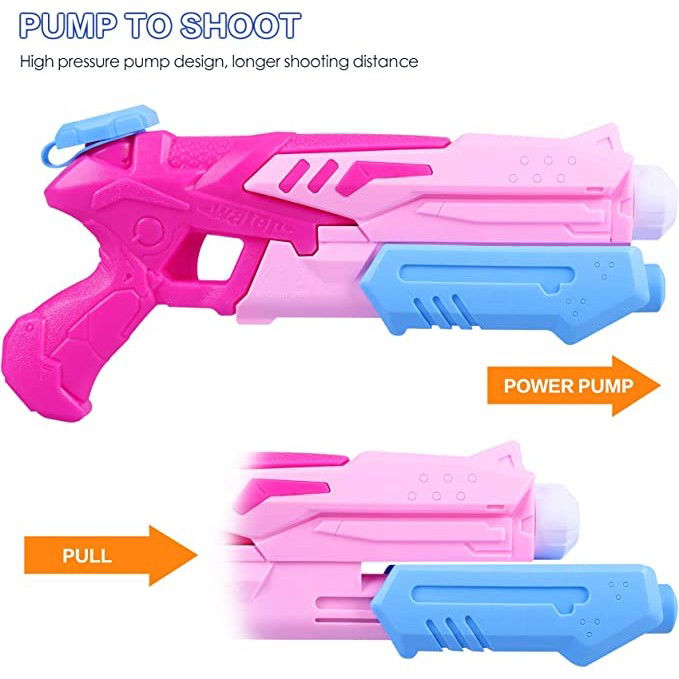 Pistoale cu apa - Pistol cu Apa pentru Copii, Rezervor, Pentru Piscina/Plaja, Flippy, 6ani+, Roz, 300ML