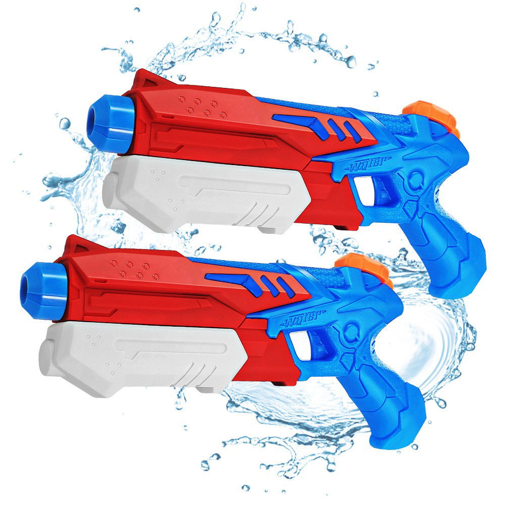Pistoale cu apa - Pistol cu Apa pentru Copii, Rezervor, Pentru Piscina/Plaja, Flippy, 6ani+, Albastru deschis/Rosu, 300ML
