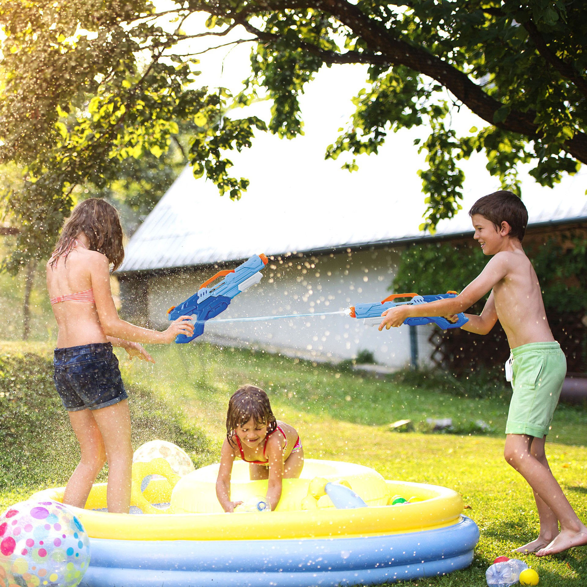 Pistol cu Apa pentru Copii, Rezervor, Pentru Piscina/Plaja, Flippy, 6ani+, Albastru, 1500ML [6]