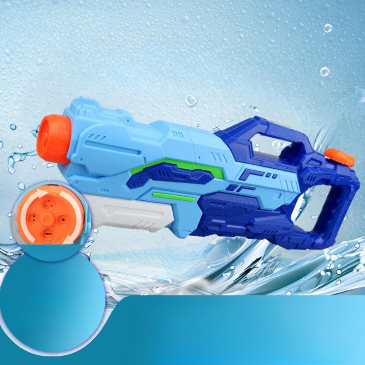 Pistol cu Apa pentru Copii, Rezervor, Pentru Piscina/Plaja, Flippy, 6ani+, 4 duze, Albastru, 1500ML [3]