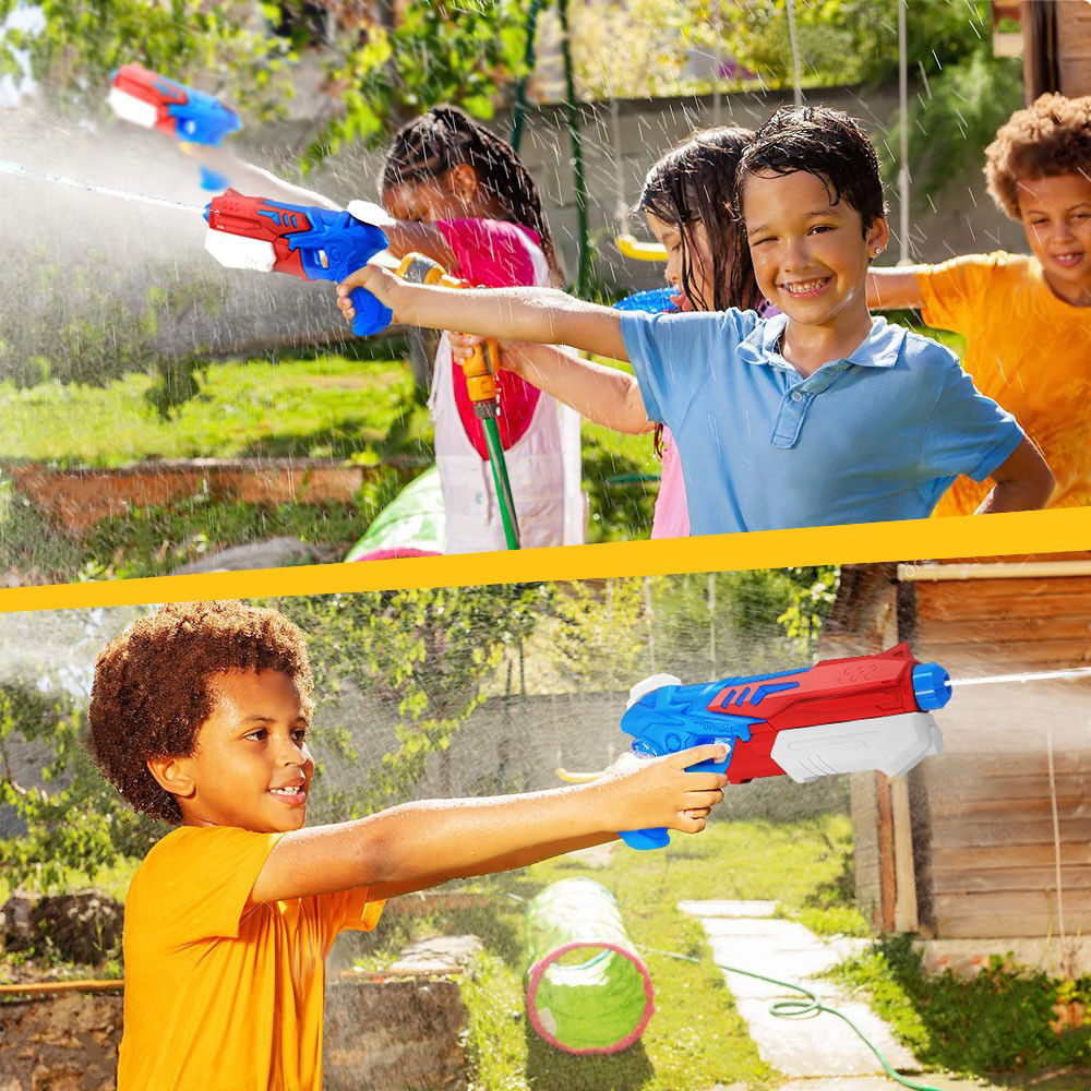 Pistol cu Apa pentru Copii, Rezervor, Pentru Piscina/Plaja, Flippy, 6ani+, Albastru deschis/Rosu, 300ML [3]