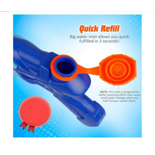 Pistol cu Apa pentru Copii, Rezervor, Pentru Piscina/Plaja, Flippy, 6ani+, Albastru, 300ML [9]